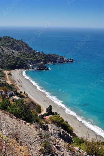 Playa de Canuelo, Parje Natural de los Acantilados de Maro-Cerro Gordo, Andalusia, Costa del Sol, Spain