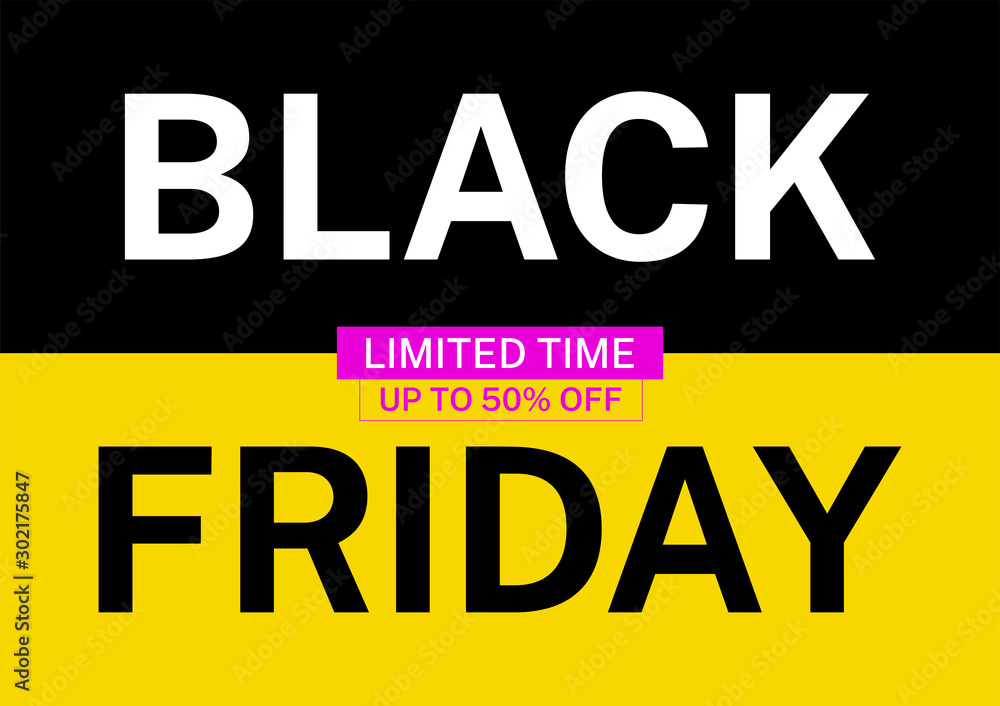 Black friday banner template. Big sale limited time discount, vector design Black friday banner template. Big sale limited time discount, vector design
