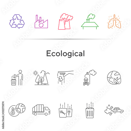 Ecological icons. Set of line icons