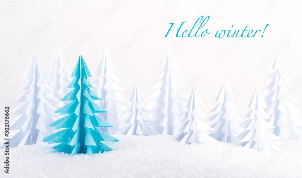 Greeting card Merry Christmas or Happy New Year or a greeting winter