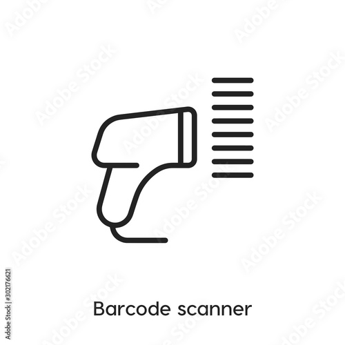 barcode scanner icon. barcode scanner vector symbol. Linear style sign for mobile concept and web design. barcode scanner symbol illustration. Pixel vector graphics - Vector	