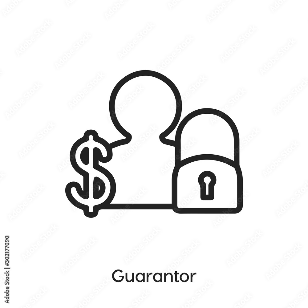 guarantor icon. guarantor vector symbol. Linear style sign for mobile ...