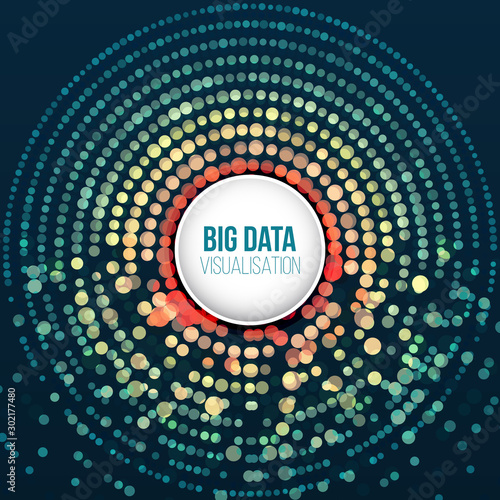 Big data visualization. Abstract background with lines array and binary code. Connection structure. Data array visual concept. Big data connection complex.