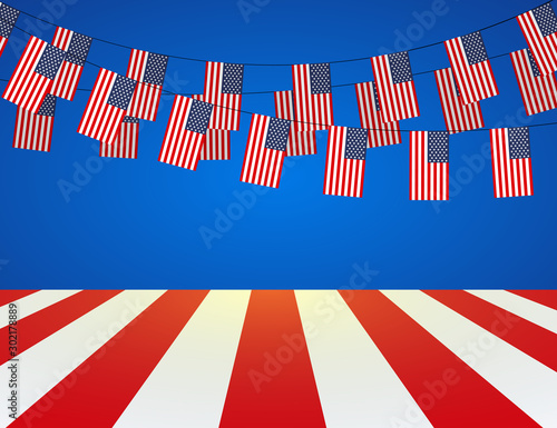 An American flag patriotic or political design