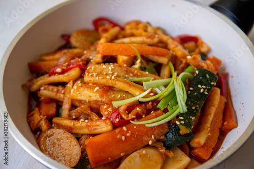 Korean spicy stir fried squid