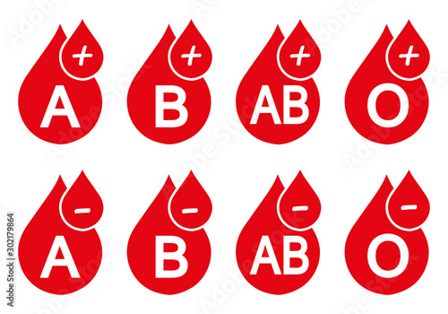 Blood donation and blood types concept scheme.