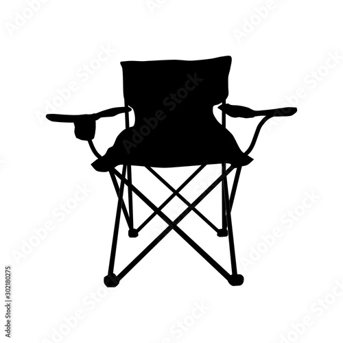 Camping portable chair vector.
