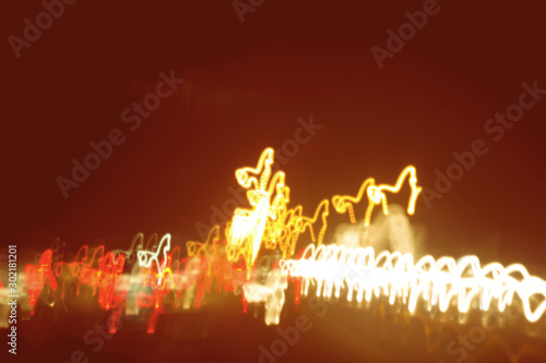 Foto Bokeh with colorful spherical lights alternating with the background image