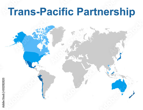 Map of Comprehensive and Progressive Agreement for Trans-Pacific Partnership