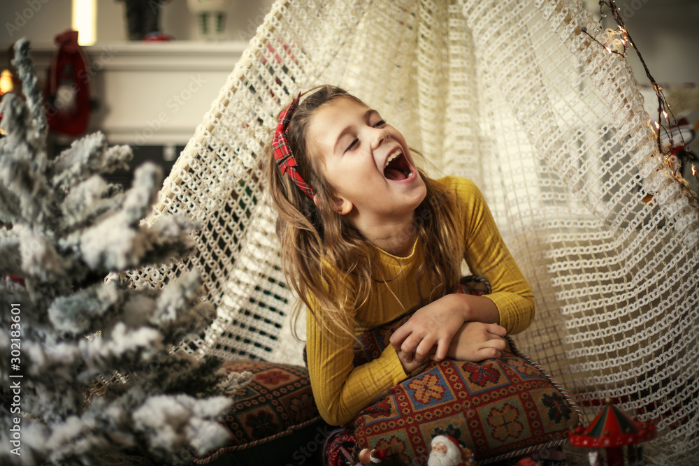 Fototapeta premium Her happiness tells everything.
