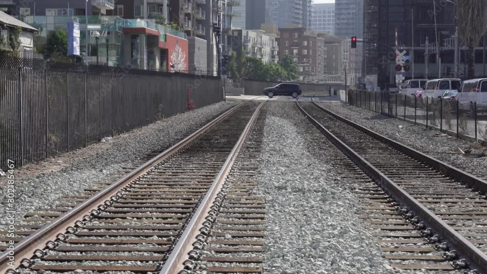 urban train tracks san diego california - railway isolated urban train tracks san diego california - railway isolated