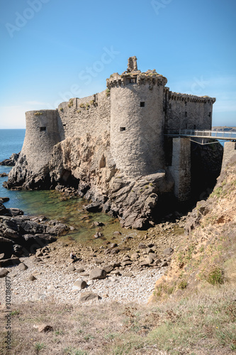 ruin of the old medieval castle south of the island of yeu, Vendee in France photo