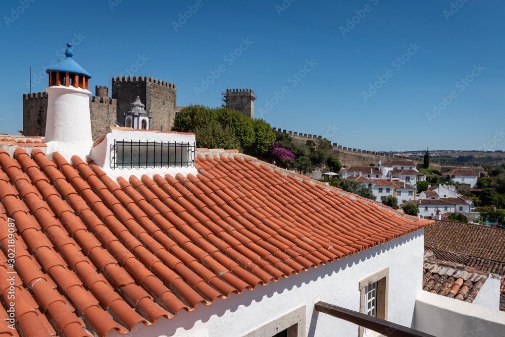 Typical medieval town of Obidos in Portugal.