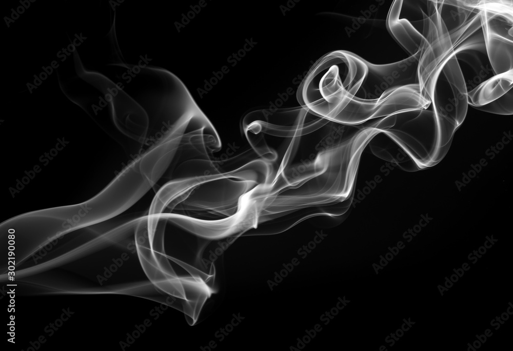 White smoke abstract on black background. fire design White smoke abstract on black background. fire design