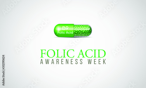 Vector illustration on the theme of Folic Acid awareness week in January.