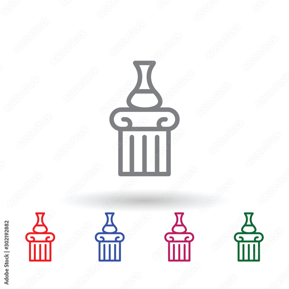 Amphora multi color icon. Simple thin line, outline vector of mythology icons for ui and ux, website or mobile application