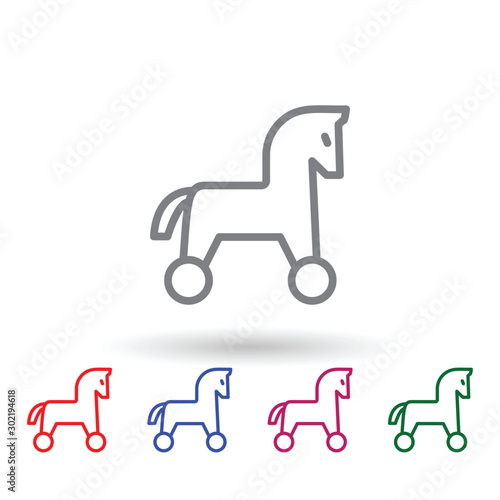 Trojan multi color icon. Simple thin line, outline vector of mythology icons for ui and ux, website or mobile application