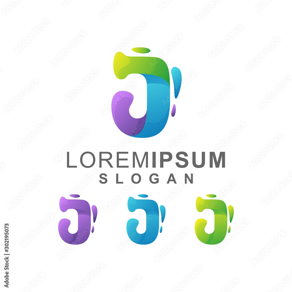 Colorful Abstract Letter J Logo Design Colorful Abstract Letter J Logo Design