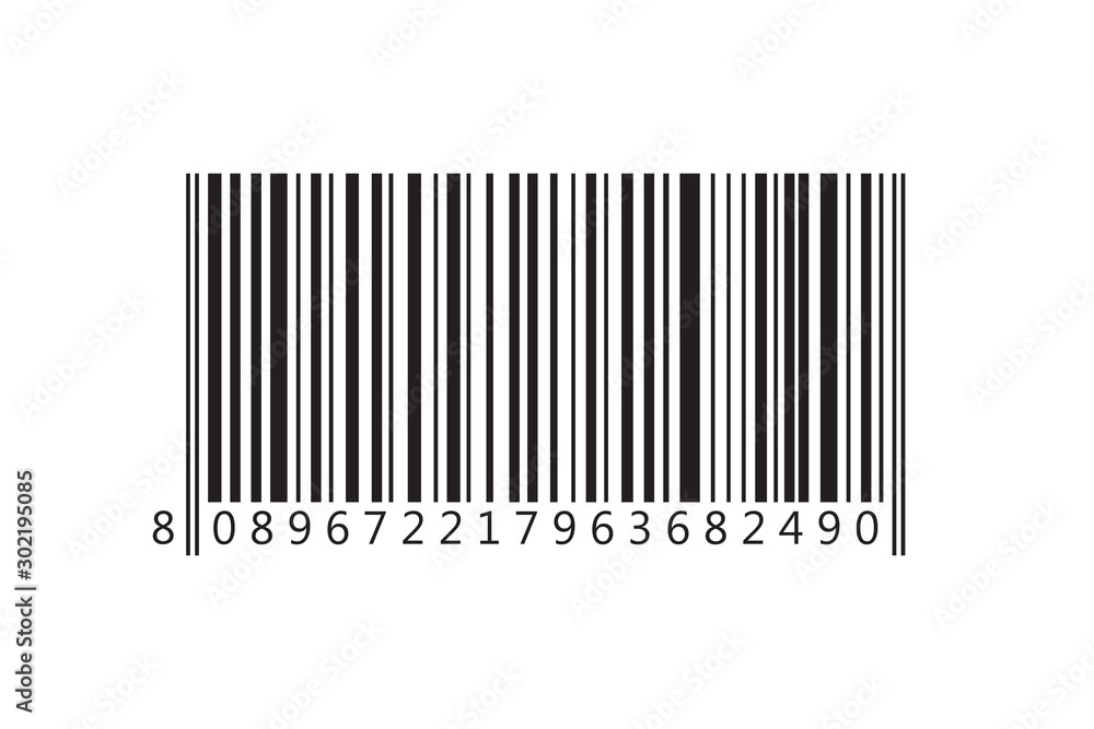 Barcode icon on a white background in a flat design. Vector illustration Barcode icon on a white background in a flat design. Vector illustration
