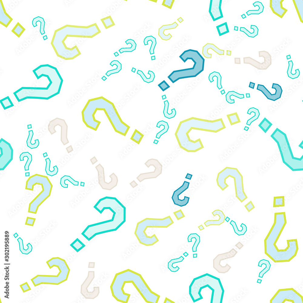 Quiz seamless pattern. Question marks, doubt, faq Quiz seamless pattern. Question marks, doubt, faq