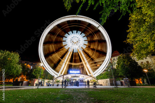 Photography Budapest, Hungary - October 01, 2019: Budapest Eye (ferris wheel) at Erzsebet Square