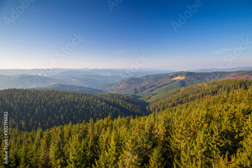 Mountainous countryside in northwest Bohemia  view of Beskydy Mountains  Czech republic  Europe.