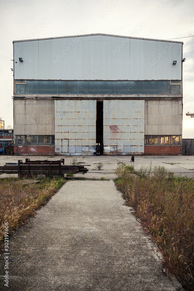 Obraz premium industrial door from an abandoned factory