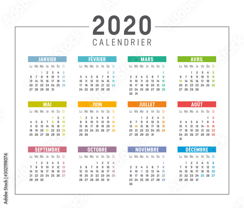 Calendrier Agenda 2020