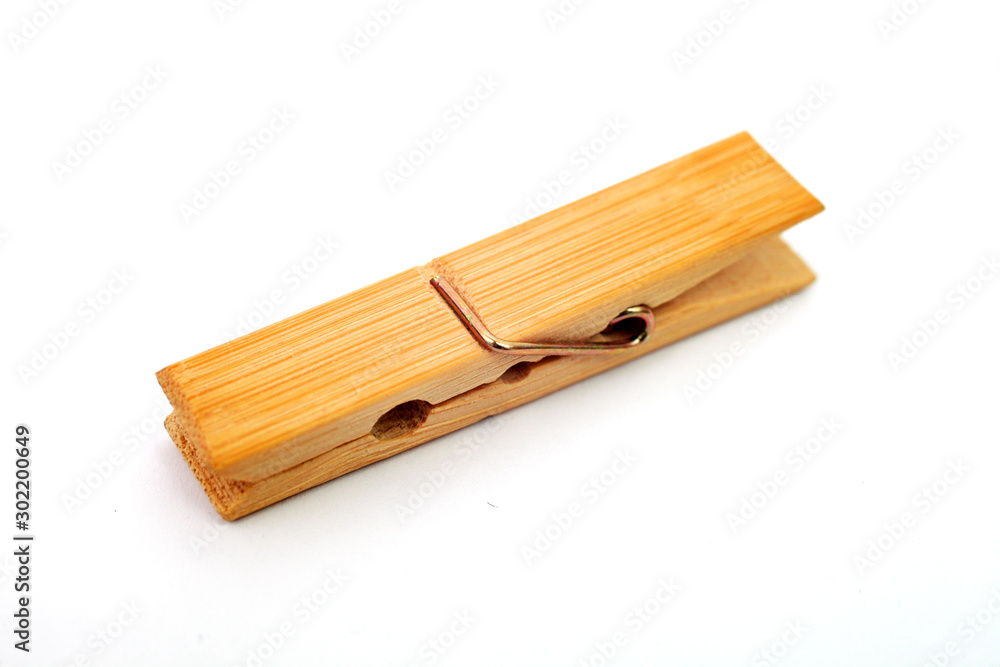 clothespin on a white background close-up clothespin on a white background close-up