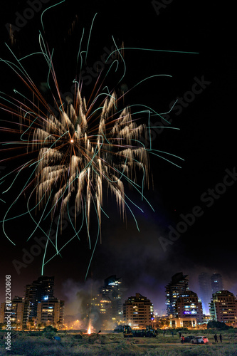 fireworks over the city