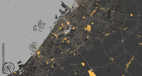 Detailed map of Dubai, UAE