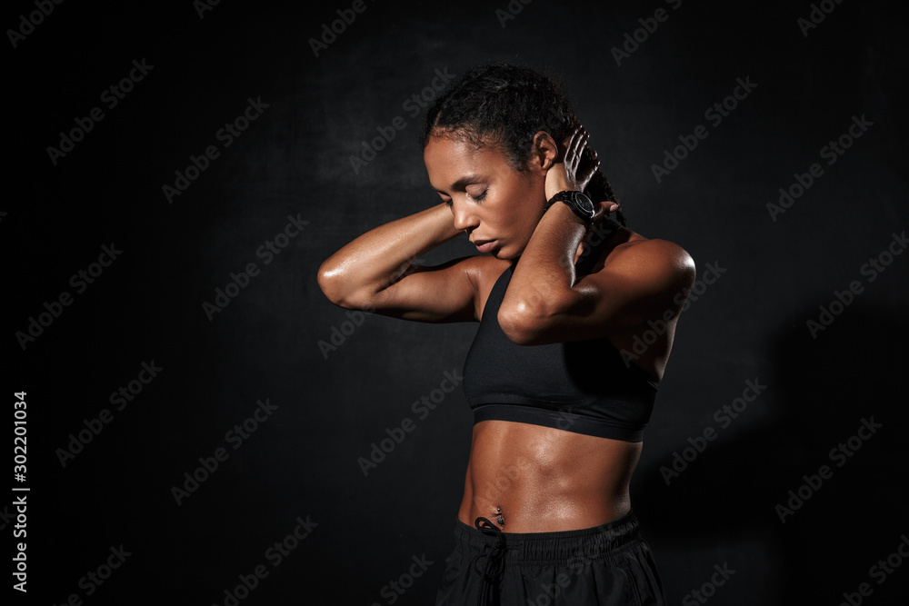 Confident fit young african fitness woman Confident fit young african fitness woman