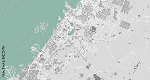 Detailed map of Dubai, UAE