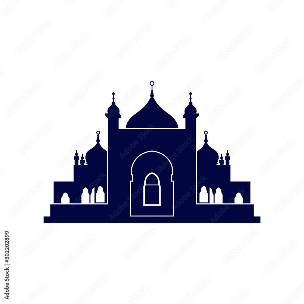 Mosque Logo Design Vector Template. Mosque Icon Symbol. Abstract Illustration
