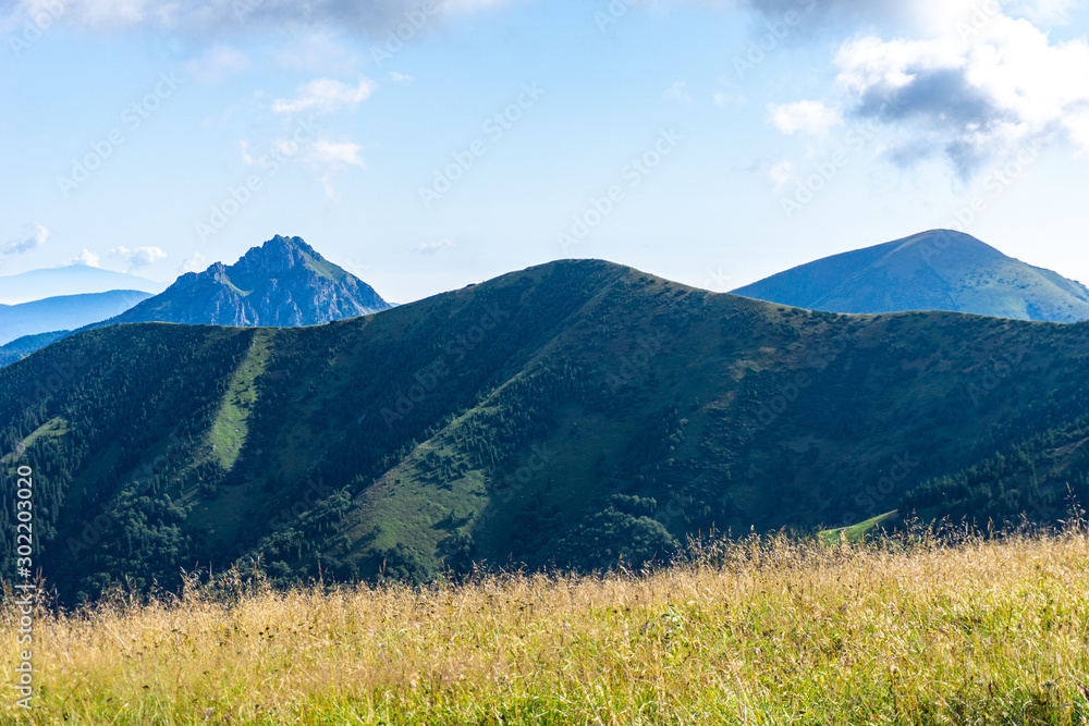 Beautiful view of the mountains on a sunny day in the summer. Western Carpathians, Slovakia, Little Fatra.