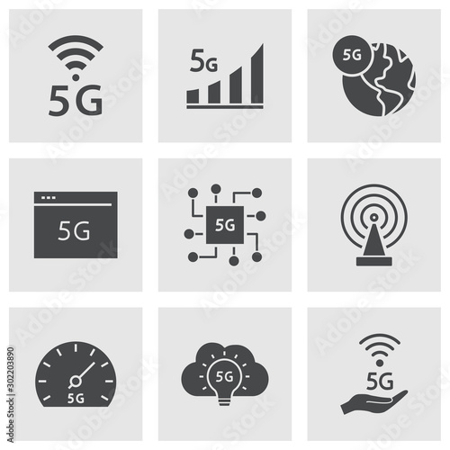 5g icon set. Illustrations isolated on white.