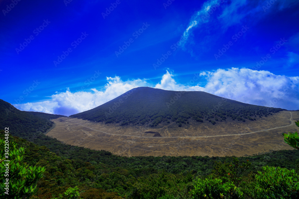 Mountain with blue sky, Gede Pangrango, Cianjur Indonesia