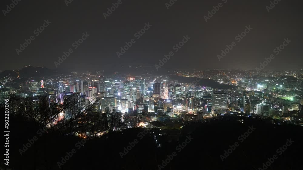 timelapse - Seoul City skyline at night. timelapse - Seoul City skyline at night.
