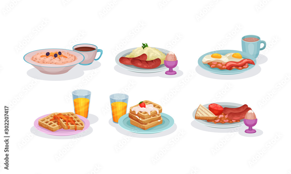 Various Traditional Breakfasts Of Different Countries Of The World