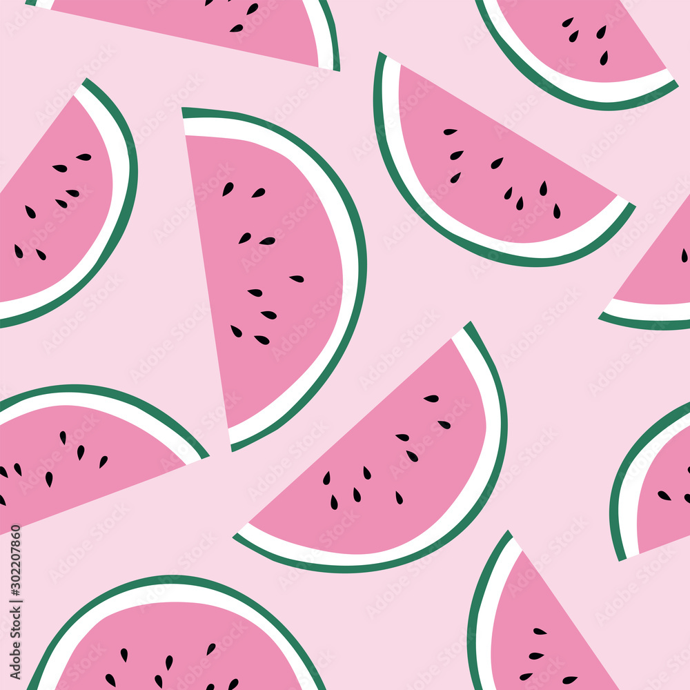 Seamless watermelons pattern. Vector illustration with slices of fresh and juicy watermelons. Seamless watermelons pattern. Vector illustration with slices of fresh and juicy watermelons.
