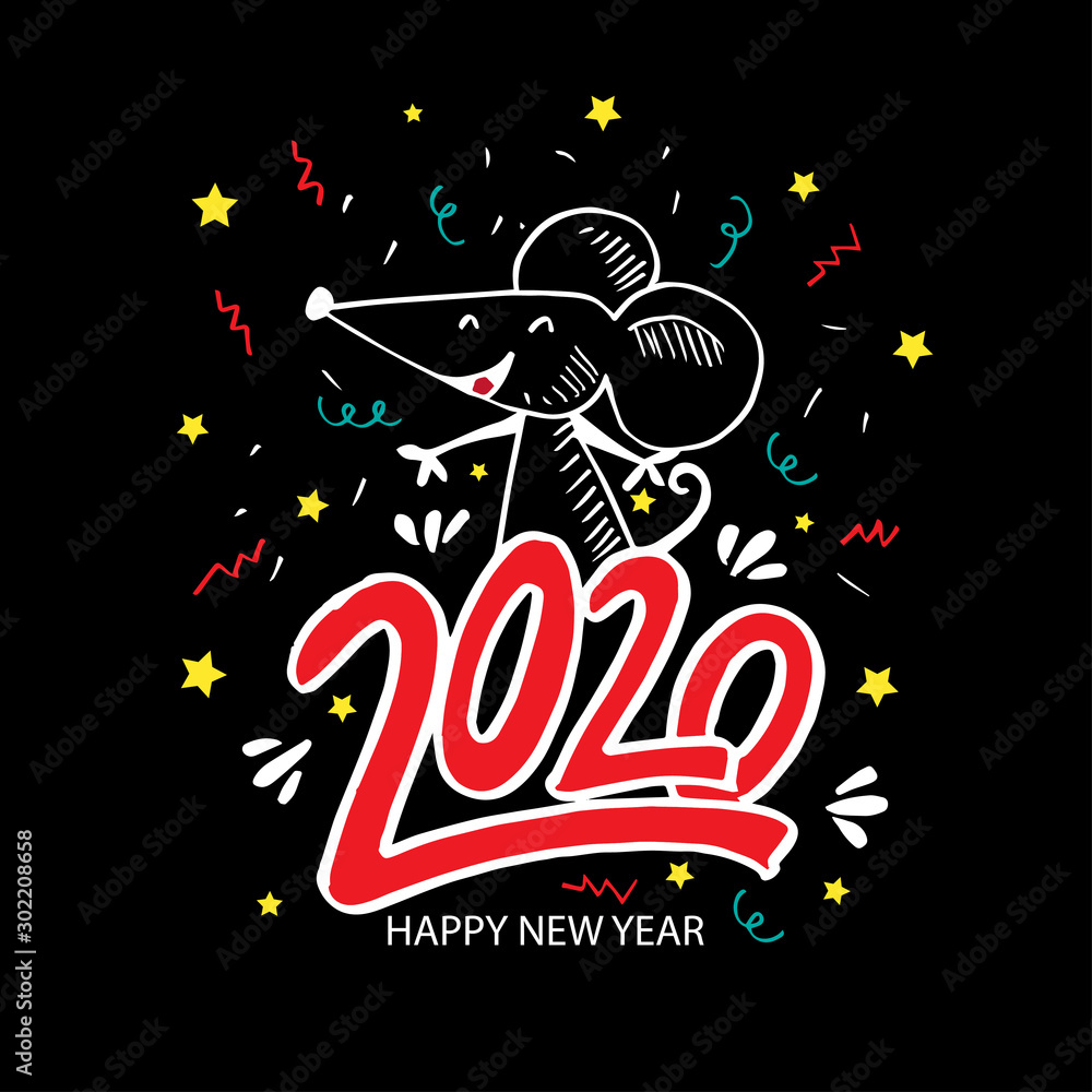 Happy New Year 2020 logo icon 