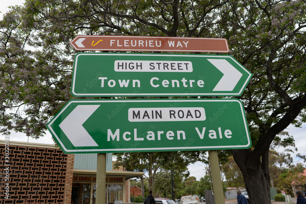street sign on main road in Willunga, SA