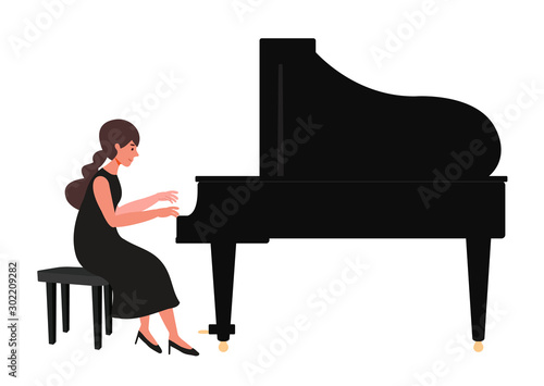 llustration of musician isolated on white background