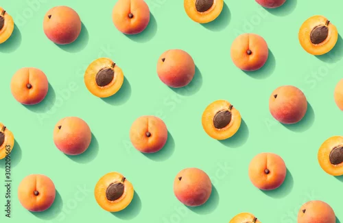 Obraz Kolorowy owocowy wzór: świeże morele