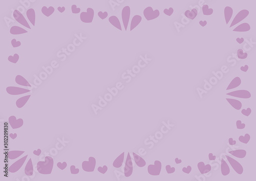 Wallpaper Mural Purple border background with love and hearts. Layout design for business or leisure project. Torontodigital.ca