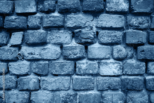 Old urban blue brick background shambles textured