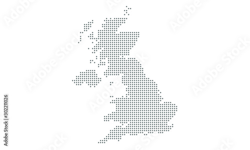 United Kingdom map vector, isolated background. Flat Earth, gray map template for web site pattern, anual report, inphographics. Map icon. Travel worldwide, map silhouette backdrop