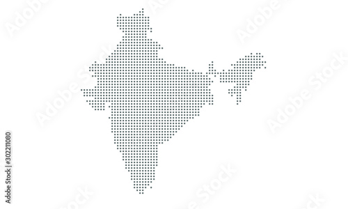 India map | dotted isolated | background silhouette.