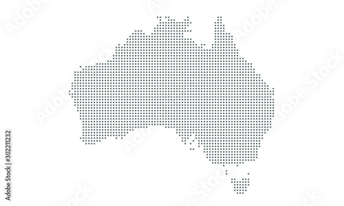 Australia map vector, isolated background. Flat Earth, gray map template for web site pattern, anual report, inphographics. Map icon. Travel worldwide, map silhouette backdrop