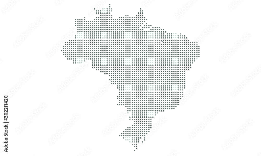 Map of brazil vector, dotted isolated on white background. Flat Earth, gray map template for web site pattern, anual report, inphographics. Map of brazil vector, dotted isolated on white background. Flat Earth, gray map template for web site pattern, anual report, inphographics.